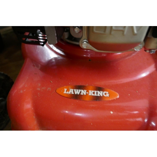 2370 - A Lawn King petrol lawn mower with a 90CC OHV petrol engine and collector (7786) * this lot is subje... 