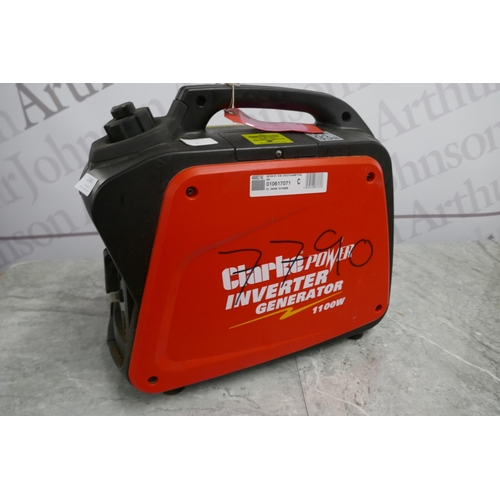 2381 - A Clarke Power inverter generator - 1100w (IG12008) (7790) * this lot is subject to VAT - sold as sc... 