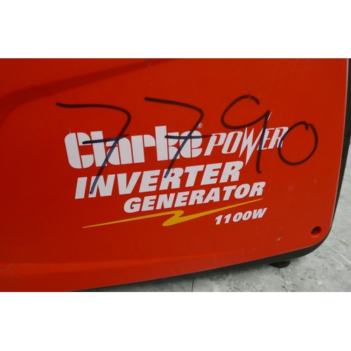 2381 - A Clarke Power inverter generator - 1100w (IG12008) (7790) * this lot is subject to VAT - sold as sc... 