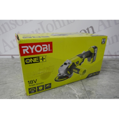 2387 - A Ryobi One + 18v cordless angle grinder (B18AG-140S) (7752) * this lot is subject to VAT - sold as ... 