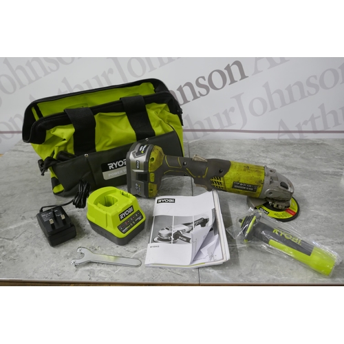 2387 - A Ryobi One + 18v cordless angle grinder (B18AG-140S) (7752) * this lot is subject to VAT - sold as ... 