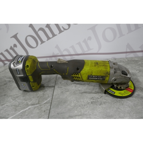 2387 - A Ryobi One + 18v cordless angle grinder (B18AG-140S) (7752) * this lot is subject to VAT - sold as ... 