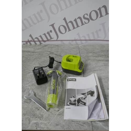 2387 - A Ryobi One + 18v cordless angle grinder (B18AG-140S) (7752) * this lot is subject to VAT - sold as ... 