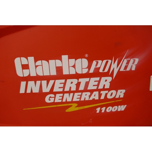 2389 - A Clarke Power 1100w inverter generator (IG1200D) (7780) * this lot is subject to VAT - sold as scra... 