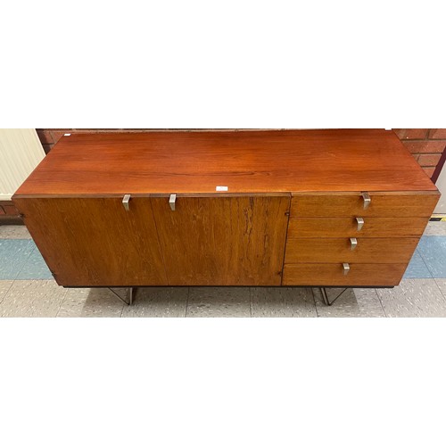 44 - A Stag S-Range teak sideboard, on chrome hairpin legs, designed by John & Sylvia Reid