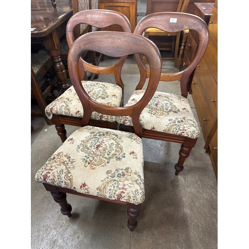 270 - A set of three Victorian mahogany balloon back dining chairs