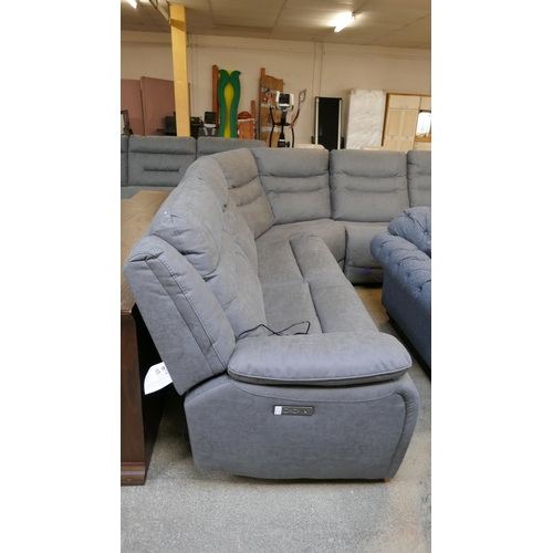 1484 - An Eden Grey Fabric Corner sectional Sofa - damaged control panel, Original RRP £1666.66 + VAT (4201... 