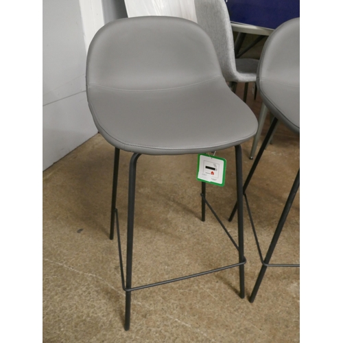 1397 - A pair of Helsinki grey faux leather bar stools - RRP £120