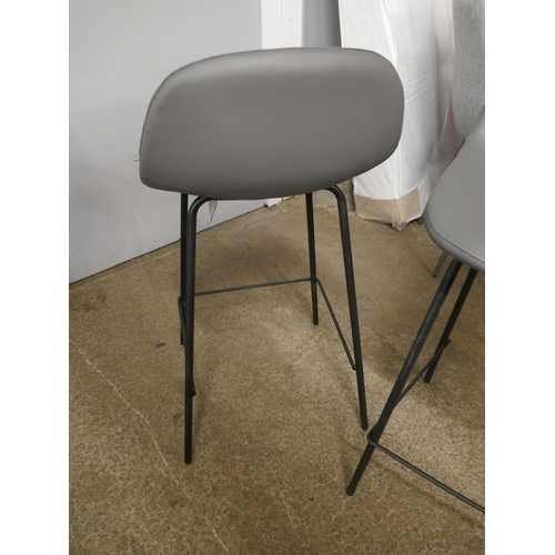 1397 - A pair of Helsinki grey faux leather bar stools - RRP £120