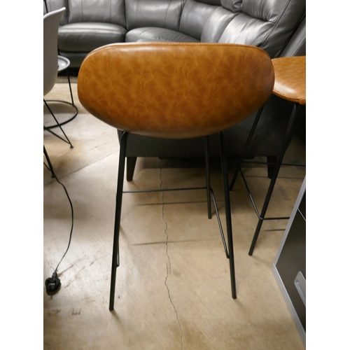 1402 - A pair of Helsinki tan faux leather bar stools - RRP £120