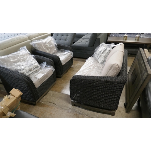 1383 - Agio Cameron 4 piece woven Deep Seating Set, Original RRP £1416.66 + VAT - missing base to table (42... 