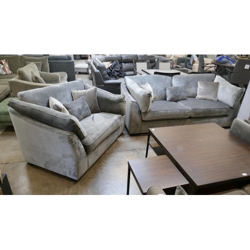 1432 - Barker and Stonehouse pewter three seater sofa and loveseat RRP £2428