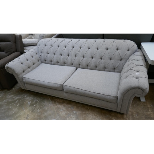 1437 - Bordeaux 4 seater  Grey, 'Mushroom' Fabric button Back  sofa, Original RRP £874.99 + VAT (4202-6) *T... 