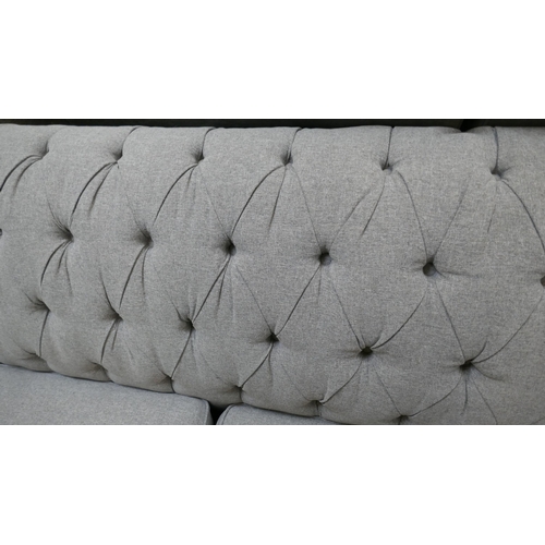 1437 - Bordeaux 4 seater  Grey, 'Mushroom' Fabric button Back  sofa, Original RRP £874.99 + VAT (4202-6) *T... 