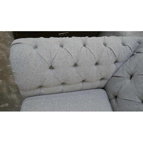 1437 - Bordeaux 4 seater  Grey, 'Mushroom' Fabric button Back  sofa, Original RRP £874.99 + VAT (4202-6) *T... 