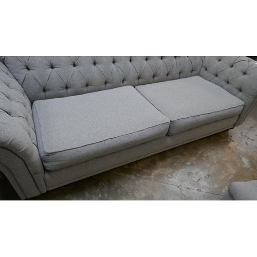 1437 - Bordeaux 4 seater  Grey, 'Mushroom' Fabric button Back  sofa, Original RRP £874.99 + VAT (4202-6) *T... 