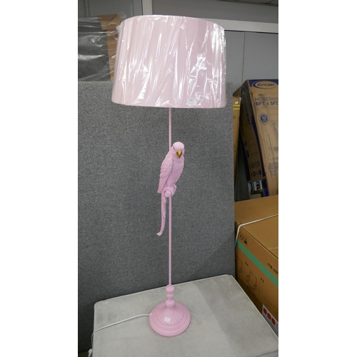 1461 - An ice cream pink floor lamp in the form of a parrot