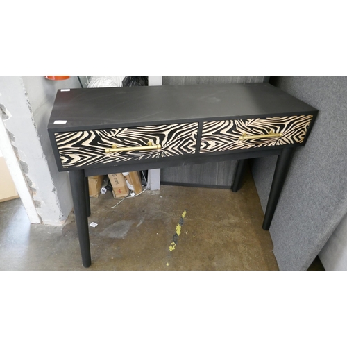 1465 - A two drawer console table with zebra design