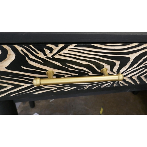 1465 - A two drawer console table with zebra design