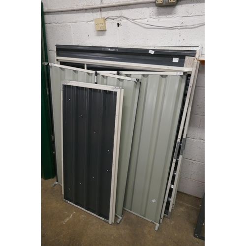 2150 - An OutSunny 2 bin metal storage locker, 5ft x 3ft x 4' 6