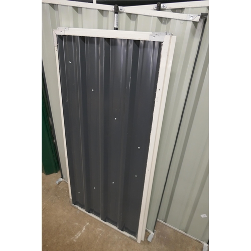 2150 - An OutSunny 2 bin metal storage locker, 5ft x 3ft x 4' 6