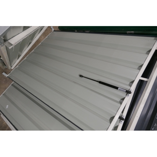 2150 - An OutSunny 2 bin metal storage locker, 5ft x 3ft x 4' 6