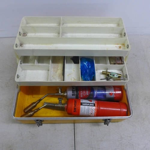 2020 - A British Telecom tool box and two gas torches