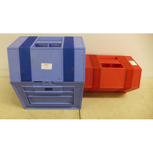 2042 - Two Rolykit tool boxes, one with tools and one without