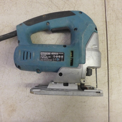 2044 - A Titan heat gun, Erbauer 710w jigsaw (ERB389JSW) and a Bosch GWS 550 angle grinder