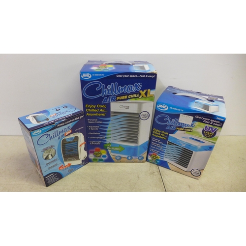 2088 - 3 Chillmax Air Pure chillers (1 large, 1 medium and 1 small) all unused