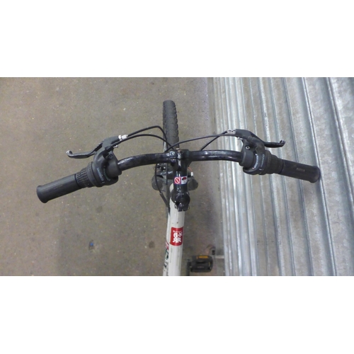 2168 - A Rockrider full suspension mountain bike with a size S steel frame