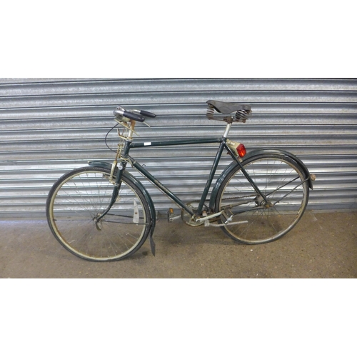 2171 - A vintage Raleigh steel framed bike with vintage Dunlop saddle