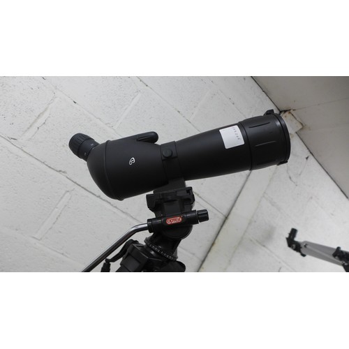 2085B - An Optex 20-60 x 60 spotting scope and an Optex T-500 camcorder tripod stand