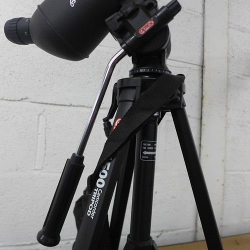 2085B - An Optex 20-60 x 60 spotting scope and an Optex T-500 camcorder tripod stand