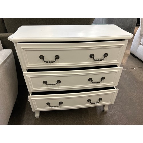 1456 - A white three drawer chest