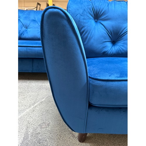 1488 - Blue velvet Hoxton armchair