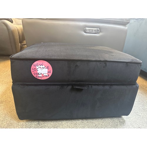 1491 - Black velvet storage footstool