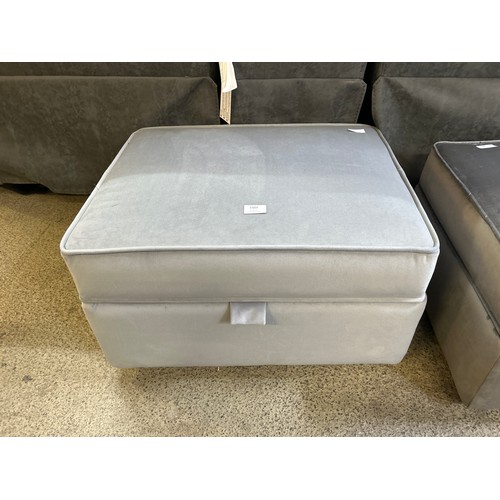 1503 - Pewter velvet storage footstool