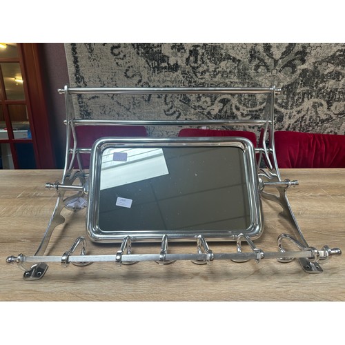 1500 - A polished chrome luggage rack