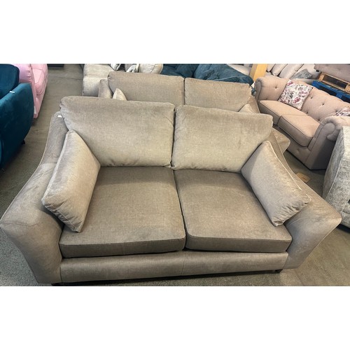 1504 - Pair of brushed gold velvet 2.5 seater sofa