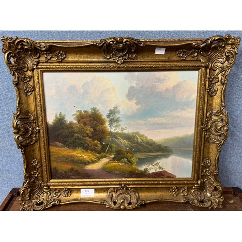 349 - A.G. Curtis, river landscape, oil on canvas, framed