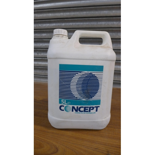 2210 - A 5 litre bottle of Concept Squeaky glass cleaner and a 5 litre bottle of Concept Outline tyre dress... 