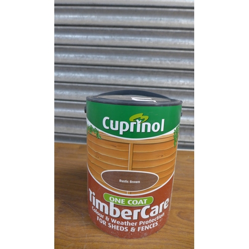 2220 - 3 x 5 litre tins of Cuprinal One Coat Rustic Brown Shed and Fence Paint