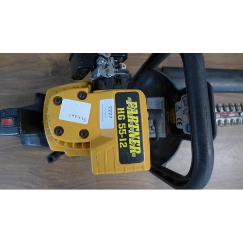 2227 - A Partner HG55-12 petrol hedge cutter with user manual