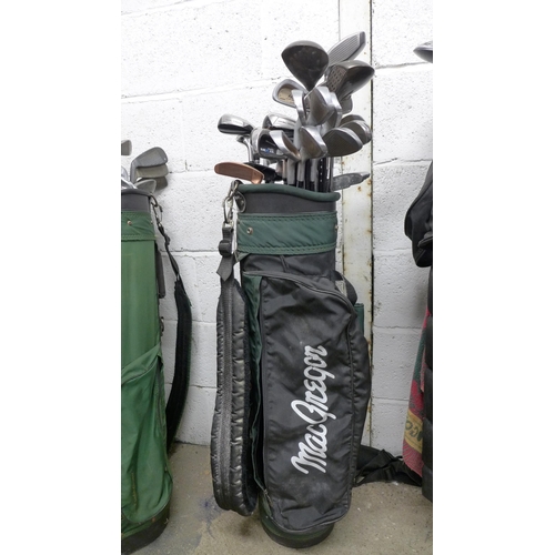 2254 - 5 Bags of golf irons, drivers and putters including Big Ezee, Ram, Delta, Donnay and Spalding and Se... 