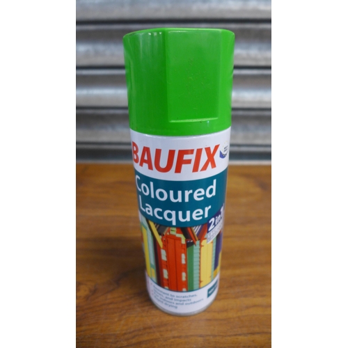 2287 - Six 400ml cans of Baufix coloured lacquer, three 400ml cans of Baufix hammer blow paint and three 40... 