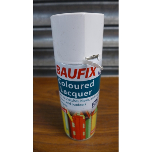 2287 - Six 400ml cans of Baufix coloured lacquer, three 400ml cans of Baufix hammer blow paint and three 40... 