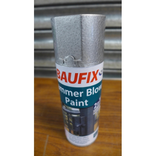 2287 - Six 400ml cans of Baufix coloured lacquer, three 400ml cans of Baufix hammer blow paint and three 40... 