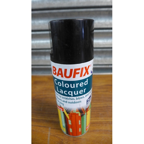 2287 - Six 400ml cans of Baufix coloured lacquer, three 400ml cans of Baufix hammer blow paint and three 40... 