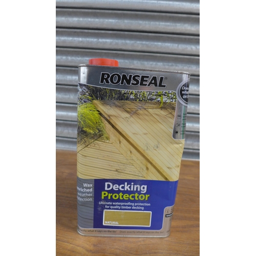 2296 - Ronseal 5 litre decking cleaner and reviver and Ronseal 5 litre natural decking protector